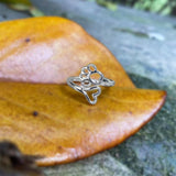 Anel Ajustável em Aço Inoxidável com Coração de Pata