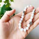 Pulseira de Pedra Natural Artesanal com Charme de Coração