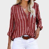 Débora - Blusa artesanal com riscas