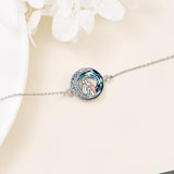 Pulseira Ajustável da Sorte em Prata Esterlina com Motivo de Cão