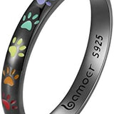 Anel com Impressão de Pata em Prata Esterlina