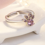 Conjunto de Joias de Patas para Mulheres – 4 Peças | Ouro Rosa com Coração de Zircônia – Anel, Colar, Brincos & Pulseira