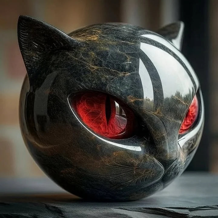 Elviane - Escultura Mística de Cabeça de Gato