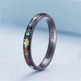 Anel com Impressão de Pata em Prata Esterlina