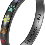 Anel com Impressão de Pata em Prata Esterlina