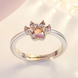 Conjunto de Joias de Patas para Mulheres – 4 Peças | Ouro Rosa com Coração de Zircônia – Anel, Colar, Brincos & Pulseira