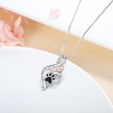 Colar da Sorte com Patinha, Coração & Osso – Pingente "Sempre no meu coração"