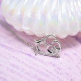 Colar de Patas para Mulheres – Pendente de Coração em Prata Esterlina com Impressão de Pata e Zircônia