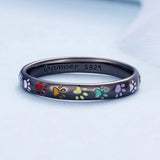 Anel com Impressão de Pata em Prata Esterlina