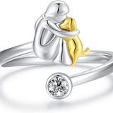 Anel Ajustável para Cães em Prata – Anel Artesanal para Mulheres