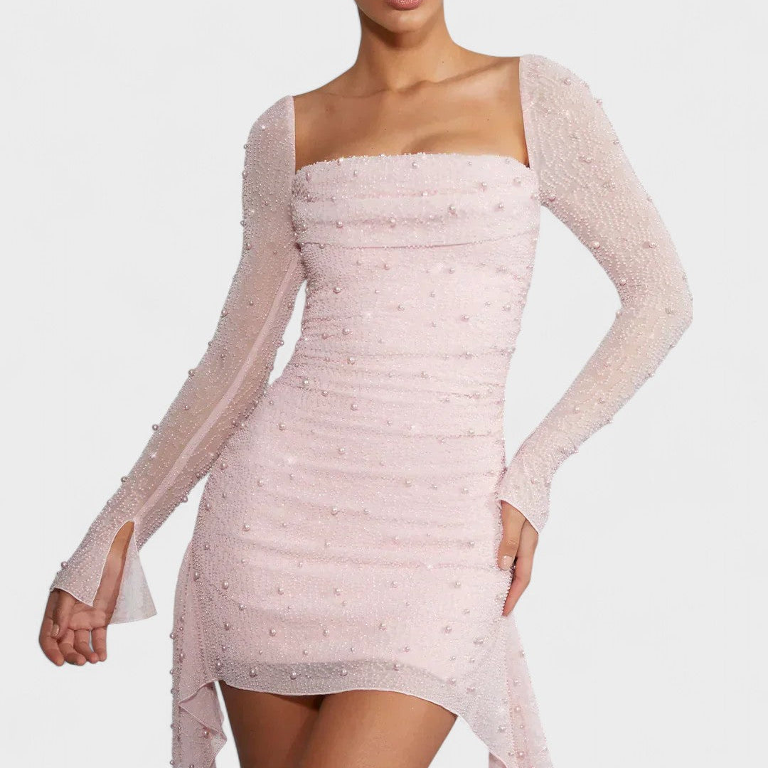 Sónia - Vestido Mini com Brilho e Decote