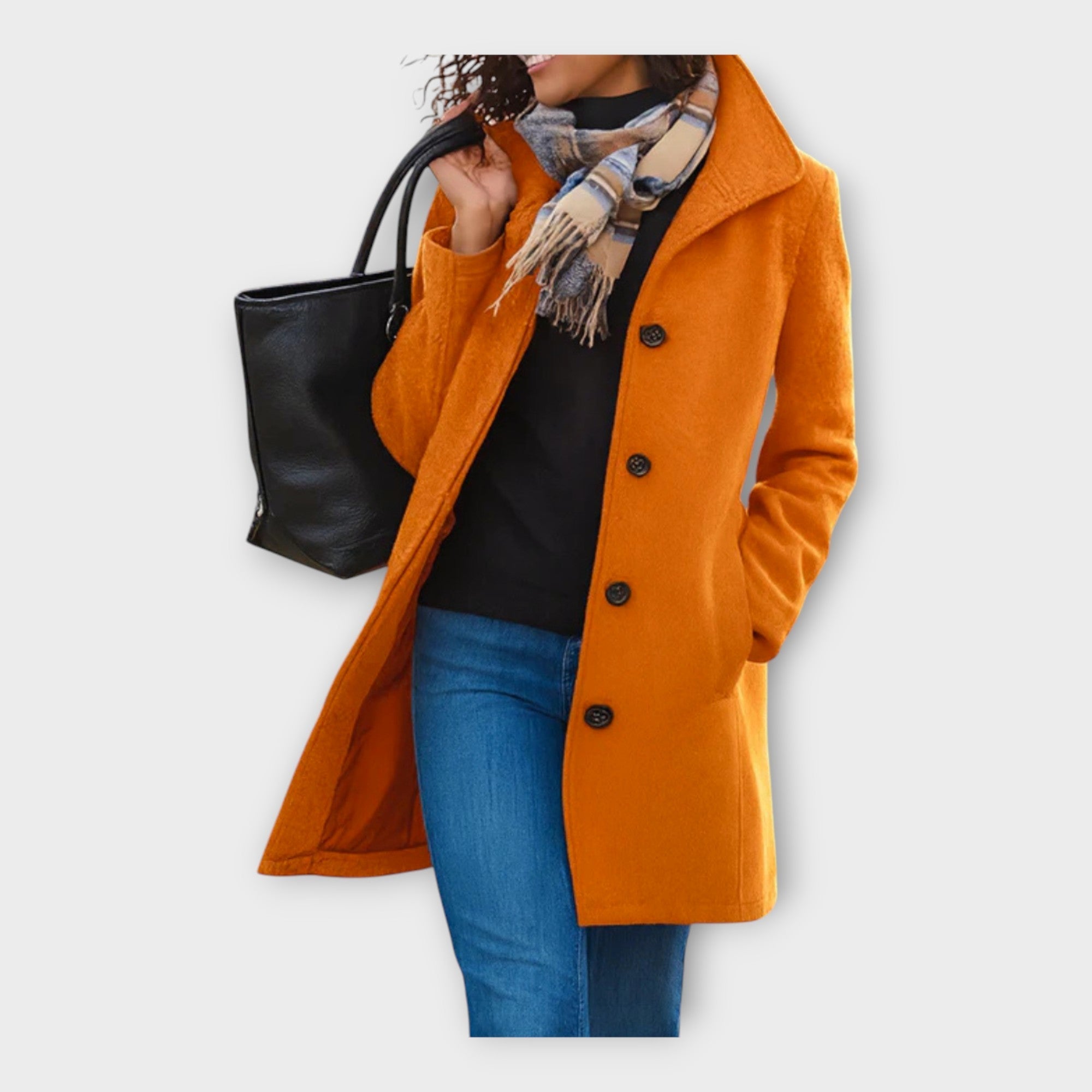 Casaco de lã elegante com botões