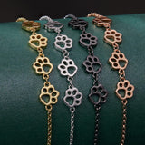 Pulseira de Impressão de Pata de Cão em Prata Esterlina – Pulseira Ajustável