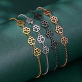 Pulseira de Impressão de Pata de Cão em Prata Esterlina – Pulseira Ajustável