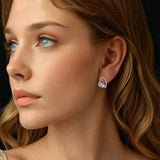 Brincos de Estudo de Cachorrinho a Dormir em Prata Esterlina