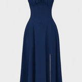 Carolina - Vestido Floral com Corpete Ajustado