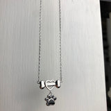 Colar Delicado de Pata de Cão em Aço Inoxidável