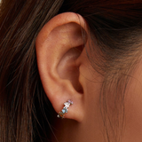 Brincos Hoop Coloridos com Patas Feitos em Prata Esterlina