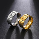 Anel Largo em Aço Inoxidável com Motivos de Cão – Design Gravado para Mulheres