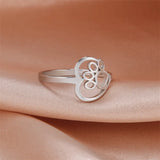 Anel em Forma de Pata de Coração Feito de Aço Inoxidável para Amantes de Animais