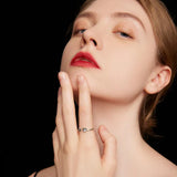 Anel de Pata em Prata Esterlina – Anel Ajustável com Zircônia e Esmalte