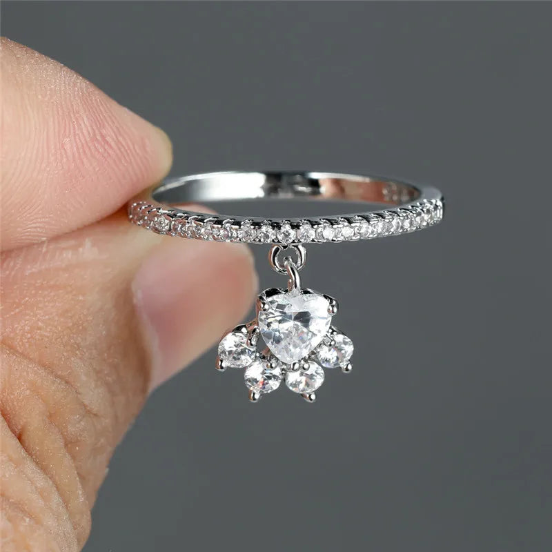 Anel Pata & Coração – Aspeto Ouro e Prata