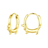 Brincos em Argola de Dachshund em Prata