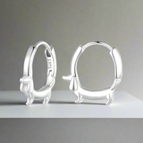 Brincos em Argola de Dachshund em Prata