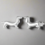 Brincos de Dachshund em Prata