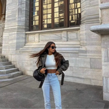 Blusão de couro versátil e de qualidade