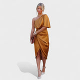 Cátia - Vestido com Brilho em Cetim