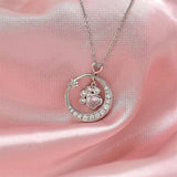 Colar de Patinha de Cão Fofa em Prata com Zircónias