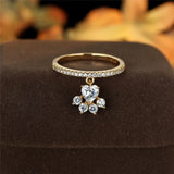 Anel Pata & Coração – Aspeto Ouro e Prata