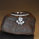 Anel Pata & Coração – Aspeto Ouro e Prata