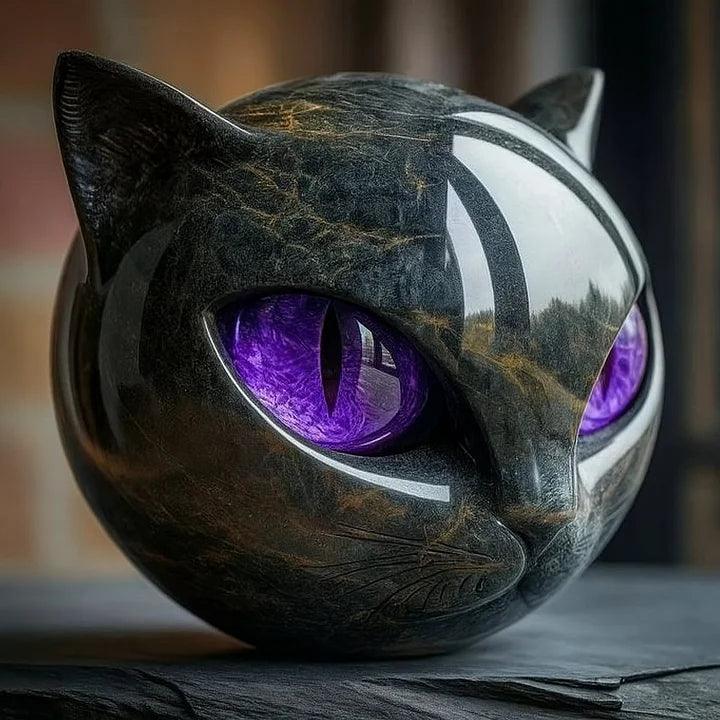 Elviane - Escultura Mística de Cabeça de Gato
