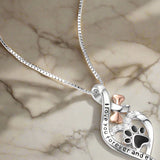 Colar da Sorte com Patinha, Coração & Osso – Pingente "Sempre no meu coração"