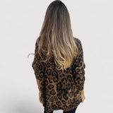Zlata - Blusa casual para mulher com estampa de leopardo