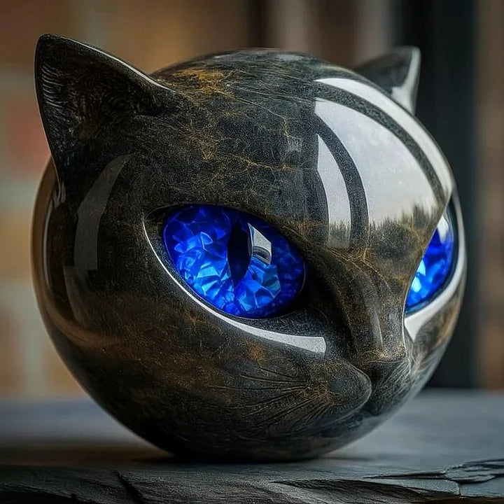 Elviane - Escultura Mística de Cabeça de Gato