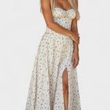 Carolina - Vestido Floral com Corpete Ajustado