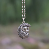 Colar Retro de Ouriço em Prata